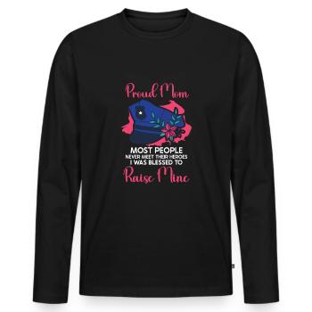 Police Cop Officer Police Office - Men's Premium Organic Long Sleeve Shirt - black - Front - Nico (187cm)
