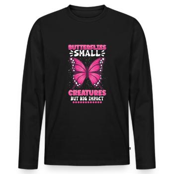 Insecte papillon monarque Monarque Habitat - T-shirt manches longues Premium bio Homme - noir - Devant - Nico (187cm)