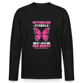 Insecte papillon monarque Monarque Habitat - T-shirt manches longues Premium bio Homme - noir - Devant - Nico (187cm)