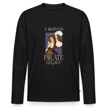 Pirate Pirate Ship Woman Pirate Captain - Men's Premium Organic Long Sleeve Shirt - black - Front - Nico (187cm)