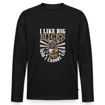 Deer Hunting Deer Hunters Hunting Season Buck Hunting - Men's Premium Organic Long Sleeve Shirt - black - Front - Nico (187cm)