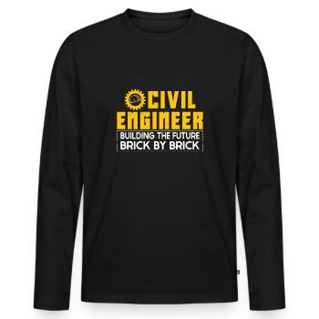 Civil Engineer student Civil Engineering - Men's Premium Organic Long Sleeve Shirt - black - Front - Nico (187cm)