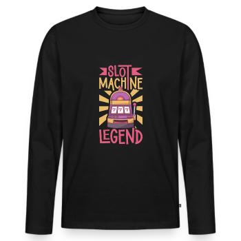 Poker Casino Poker Player Gambling Roulette Gift - Men's Premium Organic Long Sleeve Shirt - black - Front - Nico (187cm)