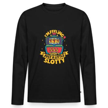 Poker Casino Joueur de Poker Jeu Roulette Cadeau - T-shirt manches longues Premium bio Homme - noir - Devant - Nico (187cm)