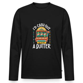 Poker Casino Poker Player Gambling Roulette Gift - Men's Premium Organic Long Sleeve Shirt - black - Front - Nico (187cm)
