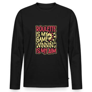 Poker Casino Joueur de poker Jeu de roulette - T-shirt manches longues Premium bio Homme - noir - Devant - Nico (187cm)