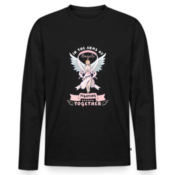 Breast cancer Awareness Support Survivors Pink - Men's Premium Organic Long Sleeve Shirt - black - Front - Nico (187cm)