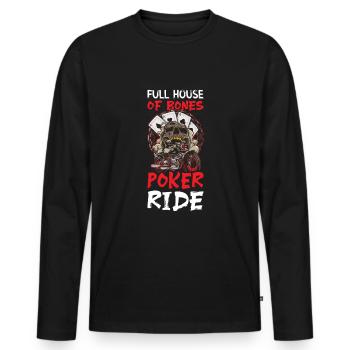 Poker Casino Joueur de poker Jeu de roulette - T-shirt manches longues Premium bio Homme - noir - Devant - Nico (187cm)
