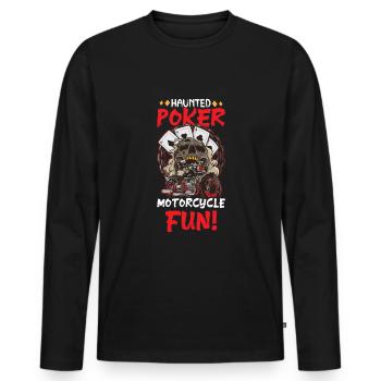 Poker Casino Joueur de poker Jeu de roulette - T-shirt manches longues Premium bio Homme - noir - Devant - Nico (187cm)