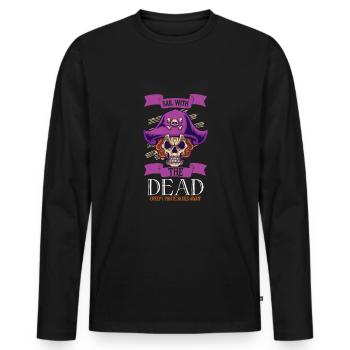 Horreur Pirate Bateau Pirate Pirate Captain Horreur - T-shirt manches longues Premium bio Homme - noir - Devant - Nico (187cm)