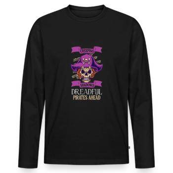 Horreur Pirate Bateau Pirate Pirate Captain Horreur - T-shirt manches longues Premium bio Homme - noir - Devant - Nico (187cm)