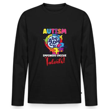 Autism Awareness Autism Disease - Men's Premium Organic Long Sleeve Shirt - black - Front - Nico (187cm)