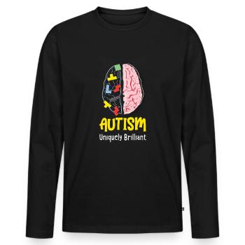 Autism Awareness Autism Disease - Men's Premium Organic Long Sleeve Shirt - black - Front - Nico (187cm)