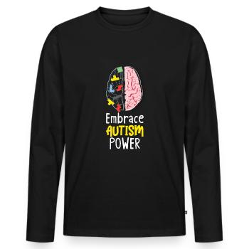 Autism Awareness Autism Disease - Men's Premium Organic Long Sleeve Shirt - black - Front - Nico (187cm)