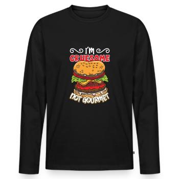 Horror Burgers Fast-Food Halloween Nourriture effrayante Monste - T-shirt manches longues Premium bio Homme - noir - Devant - Nico (187cm)