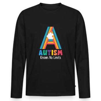 Sensibilisation à l’autisme Maladie de l’autisme - T-shirt manches longues Premium bio Homme - noir - Devant - Nico (187cm)