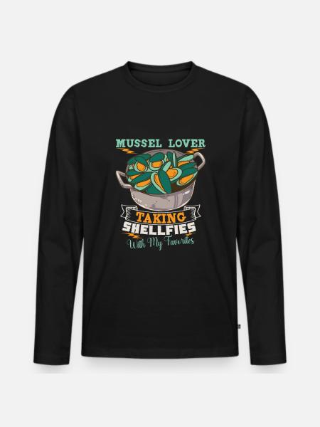 Mussels Seafood Shellfish - Men's Premium Organic Long Sleeve Shirt - black