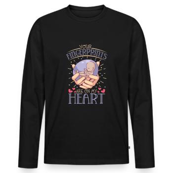 perte du nourrisson, fausse couche, conscience, - T-shirt manches longues Premium bio Homme - noir - Devant - Nico (187cm)