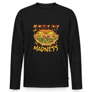 Monster Taco Horror Taco Halloween Taco Costume - Men's Premium Organic Long Sleeve Shirt - black - Front - Nico (187cm)