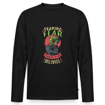 Zombie Photographer Horror Photographer Spooky - Men's Premium Organic Long Sleeve Shirt - black - Front - Nico (187cm)