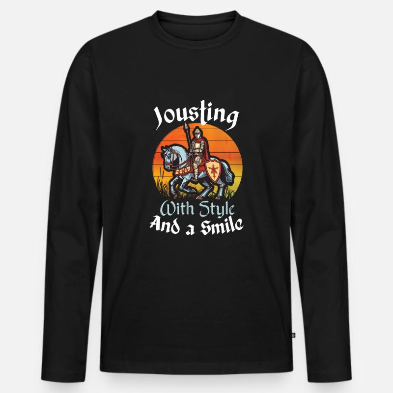 Ritterritter Mittelalterliche Renaissance-rüstung - Männer Premium Bio Langarmshirt - Schwarz