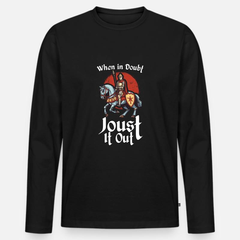 Ritterritter Mittelalterliche Renaissance-rüstung - Männer Premium Bio Langarmshirt - Schwarz