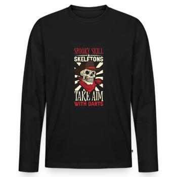 Scary Darts Darts Player Dartboard Darts Board - Men's Premium Organic Long Sleeve Shirt - black - Front - Nico (187cm)