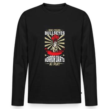 Scary Darts Darts Player Dartboard Darts Board - Men's Premium Organic Long Sleeve Shirt - black - Front - Nico (187cm)