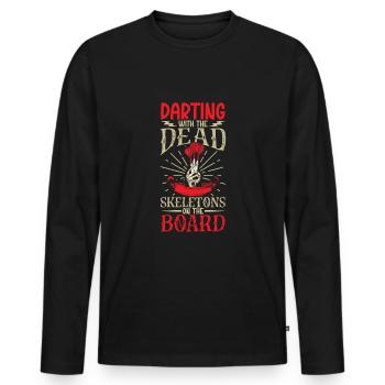 Scary Darts Darts Player Dartboard Darts Board - Men's Premium Organic Long Sleeve Shirt - black - Front - Nico (187cm)