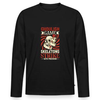 Scary Darts Darts Player Dartboard Darts Board - Men's Premium Organic Long Sleeve Shirt - black - Front - Nico (187cm)