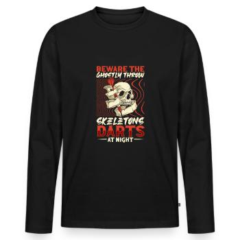 Scary Darts Darts Player Dartboard Darts Board - Men's Premium Organic Long Sleeve Shirt - black - Front - Nico (187cm)