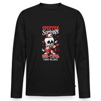 Drôle Horreur Spooky Guitariste Guitariste Fantomatique - T-shirt manches longues Premium bio Homme - noir - Devant - Nico (187cm)