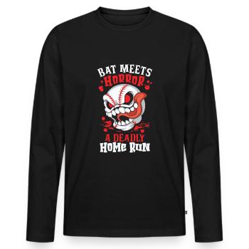 Horror Baseball Creepy Baseball Spooky - Men's Premium Organic Long Sleeve Shirt - black - Front - Nico (187cm)