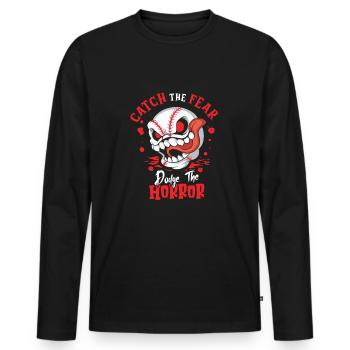 Horror Baseball Creepy Baseball Spooky - Men's Premium Organic Long Sleeve Shirt - black - Front - Nico (187cm)