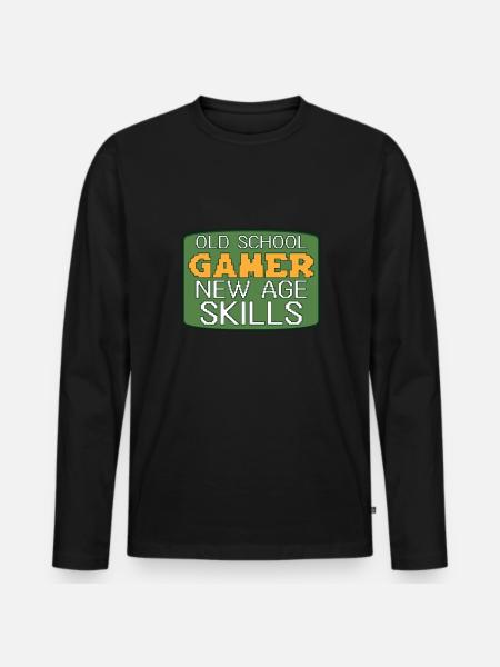 Funny retro gaming culture - Men's Premium Organic Long Sleeve Shirt - black