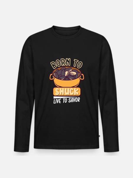 Mussels Seafood Shellfish - Men's Premium Organic Long Sleeve Shirt - black