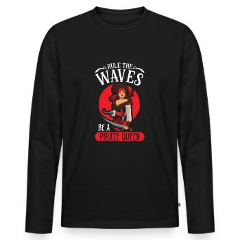 Pirate Pirate Ship Woman Pirate Captain - Men's Premium Organic Long Sleeve Shirt - black - Front - Nico (187cm)
