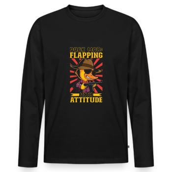 Gangster Rubber Ducks Mobster Mallards Ducky Dons - T-shirt manches longues Premium bio Homme - noir - Devant - Nico (187cm)