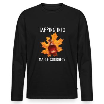 Maple syrup Canada tradition and cones - Men's Premium Organic Long Sleeve Shirt - black - Front - Nico (187cm)