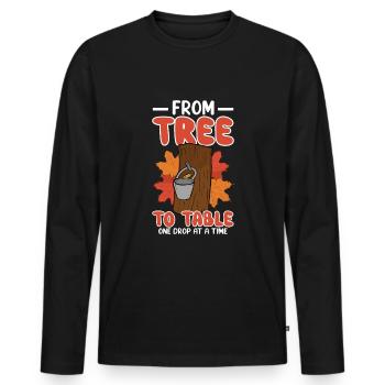 Maple syrup Canada tradition and cones - Men's Premium Organic Long Sleeve Shirt - black - Front - Nico (187cm)