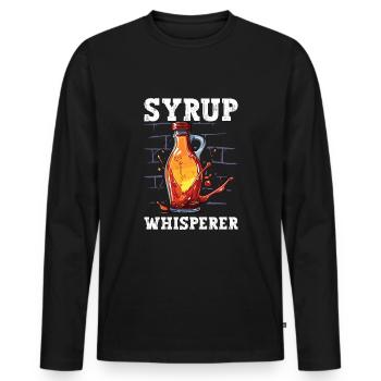 Maple syrup Canada tradition and cones - Men's Premium Organic Long Sleeve Shirt - black - Front - Nico (187cm)