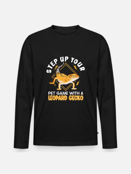 Funny leopard gecko owner, reptile humor, - Men's Premium Organic Long Sleeve Shirt - black