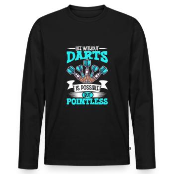 Darts Darts Player Dartboard Darts - Men's Premium Organic Long Sleeve Shirt - black - Front - Nico (187cm)