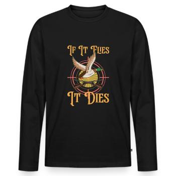 Duck Hunt Duck Hunter Bird Hunting Duck Hunting - Men's Premium Organic Long Sleeve Shirt - black - Front - Nico (187cm)