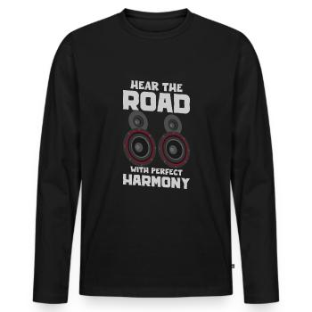 AUDIOLOGIST / CAR STEREO : Run Your System - Men's Premium Organic Long Sleeve Shirt - black - Front - Nico (187cm)