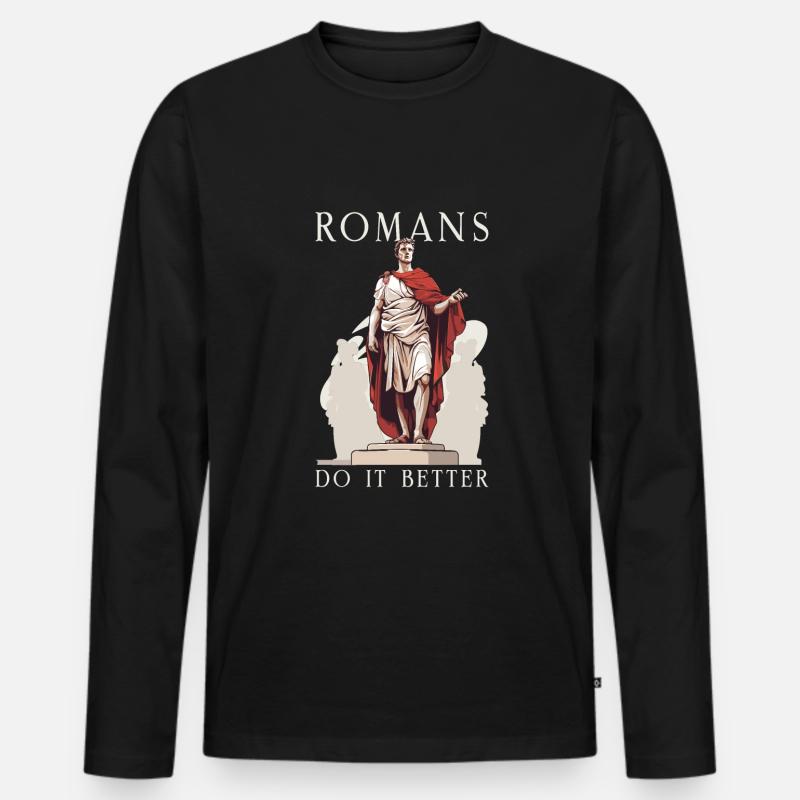 Saturnalien-wunder Das Antike Rom Und Julius Cäsar - Männer Premium Bio Langarmshirt - Schwarz