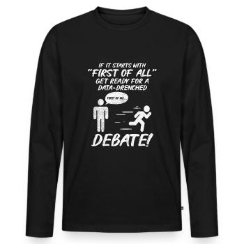 Débat de discours de débat orateur idée de cadeau - T-shirt manches longues Premium bio Homme - noir - Devant - Nico (187cm)