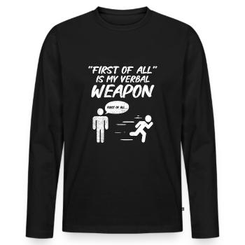 Débat de discours de débat orateur idée de cadeau - T-shirt manches longues Premium bio Homme - noir - Devant - Nico (187cm)