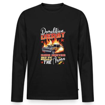 Demo Derby Demolition Derby Demolition Derby - Men's Premium Organic Long Sleeve Shirt - black - Front - Nico (187cm)