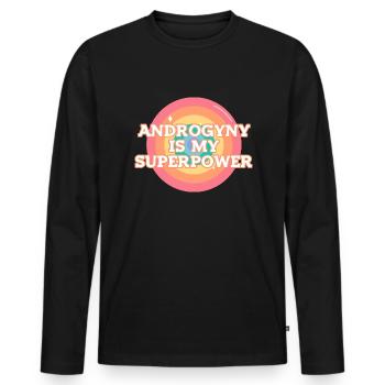 Androgyn LGBTQI Queer Tomboy Non-Binary - Männer Premium Bio Langarmshirt - Schwarz - Vorne - Nico (187cm)